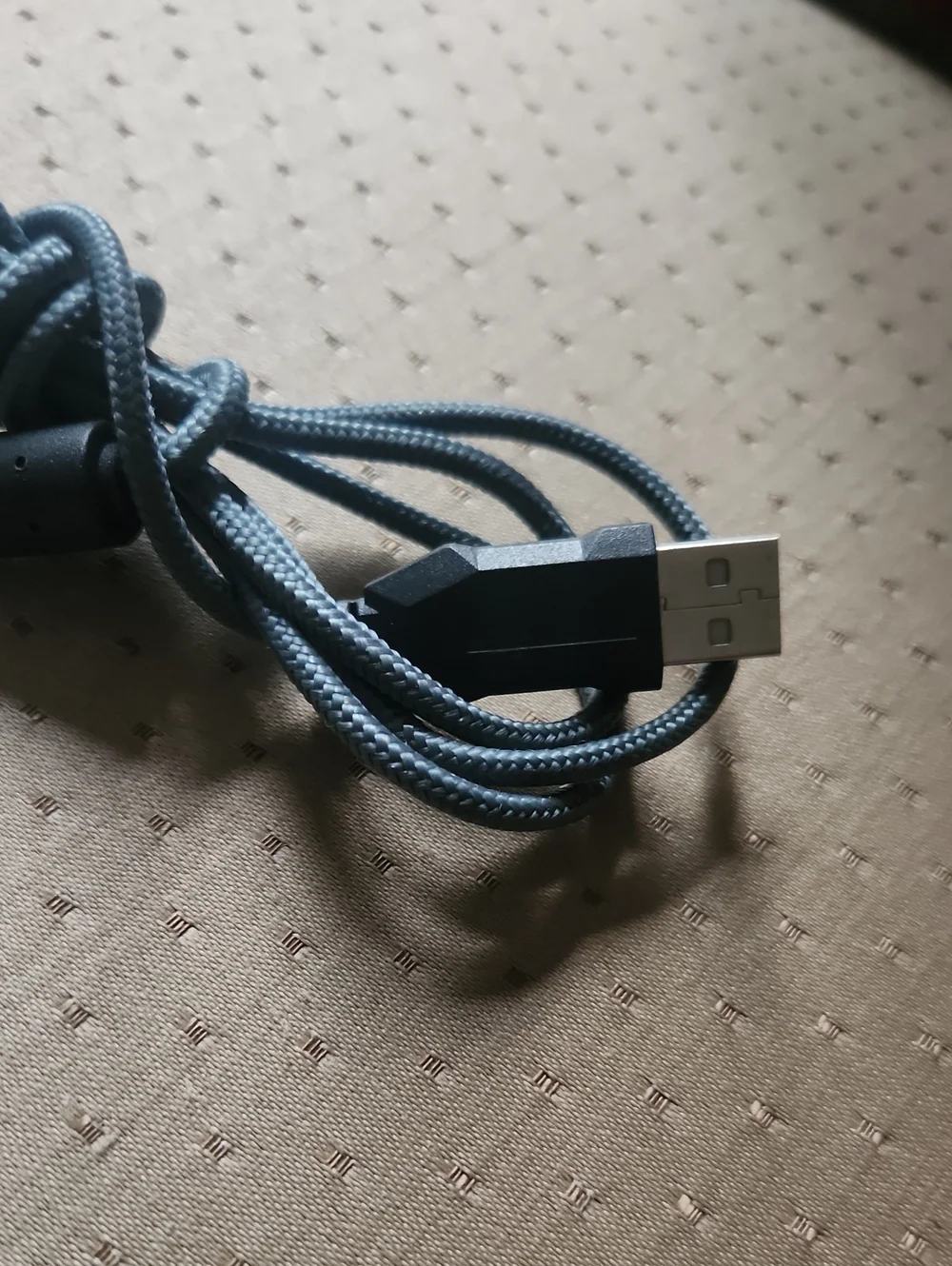 Wired Black Gaming Mouse with Blue Braided Cable